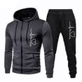 thumbnail image 2 of Nuevos conjuntos de chándal para hombre, gran oferta, sudadera con capucha y pantalones de jogging con cremallera de puntos redondos informales, ropa de calle cálida para otoño e invierno, 2 of 4