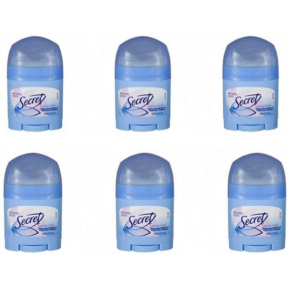 Secret Invisible Solid Antiperspirant and Deodorant, Powder Fresh, 0.5 Ounce Travel Size (Pack of 6)