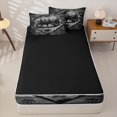 thumbnail image 4 of Erosebridal Vintage Wood Moose Silhouette Zipper Twin Comforter Sets with Fitted Sheet and 2 Pillowcases,Pine Tree Rustic Cabin Wildlife Zipper Bedding Set For Boys,Black Reversible,4-Piece, 4 of 7