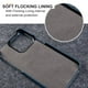 thumbnail image 5 of Compatible con funda para iPhone 16 Pro Max/16 Pro/16 Plus/16, funda protectora fina de piel auténtica con forro de microfibra antiarañazos y resistente a los golpes, color negro, 16, 5 of 6
