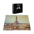 thumbnail image 4 of Ambesonne Eiffel Tower Jigsaw Puzzle, Paris Cityscape, Heirloom-Quality Fun Activity for Family Durable Cardboard, 1000 pcs, Almond Green Yellow, 4 of 6