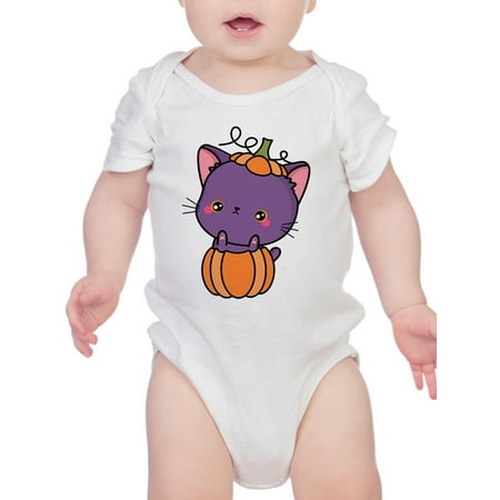 

Cute Spookitty In Pumpkin. Bodysuit Infant -Image by Shutterstock Newborn