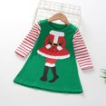 thumbnail image 2 of Mercatoo Toddler Xmas Outfits Kids Baby Girls Long Sleeve Cartoon Print Patchwork Striped Princess Dress Christmas Clothes, 2 of 9