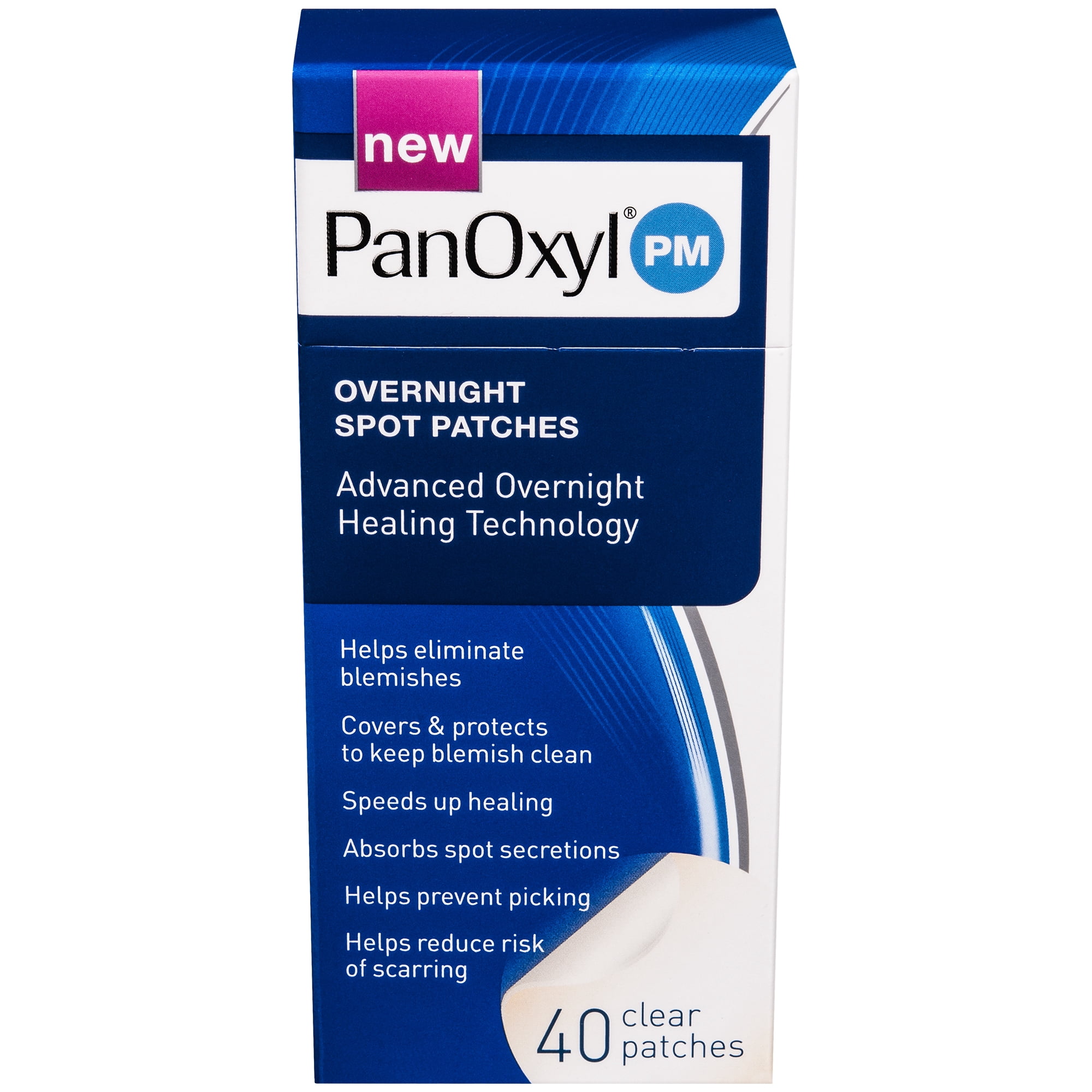PanOxyl PM Overnight Spot Patches, Clear Hydrocolloid Dots, 40ct