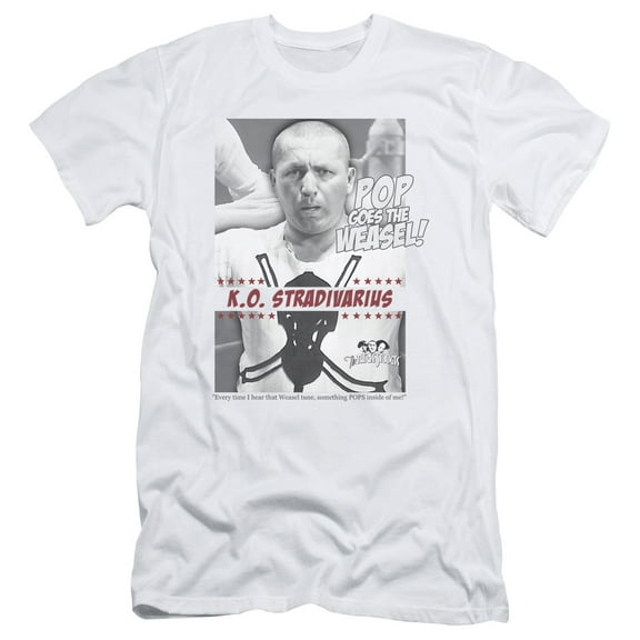 Three Stooges WeaseLong S/S Adult 30/1 T-Shirt White