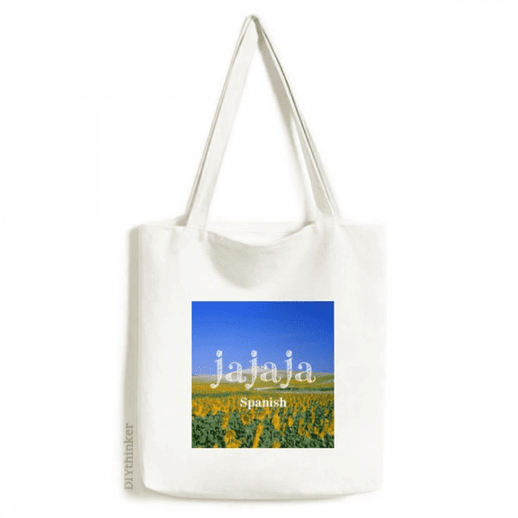 Spanish Idyllic Landscape Happy Mood Tote Canvas Bag Shopping Satchel Casual Handbag