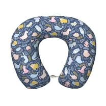 KLL Cute Baby Animals Pattern Memory Foam Cervical Neck Pillow Versatile U-Shaped Pillows for Home/Office/Camping/Travelling/Soft Washable Cover