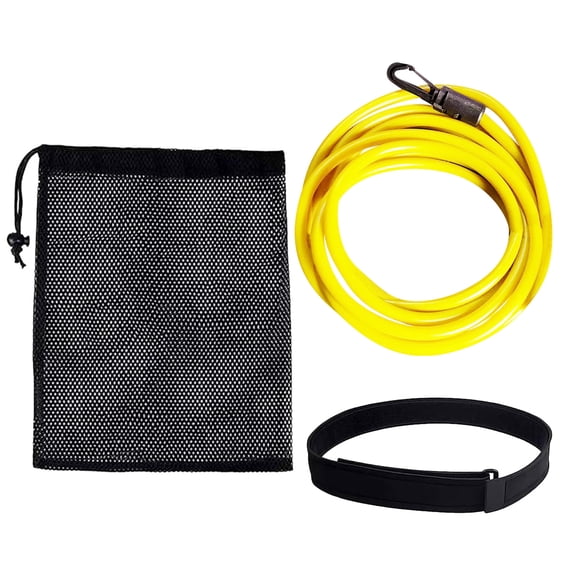 Stationary Trainer 4m Swimming Training Belt Swimming Aquatic Resistance Belt with Bungee Cord and Mesh Storage Bag for Pool Swim Training Harness Exercise