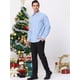 thumbnail image 4 of Camisa a cuadros para hombre, ajuste regular, con botones, manga larga, vestido, camisas a cuadros azul claro blanco M, 4 of 6