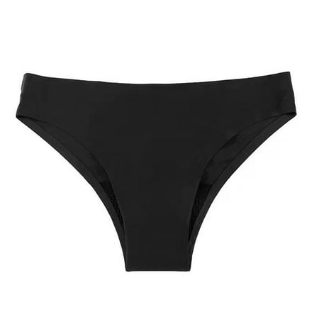 Ajshakl Seamless Swim Bottoms  Women s Menstrual Physiological Swimming Trunks Leak Proof 4 Layer Menstrual Bikini Swim Bottoms Underwear  Black S