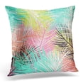 thumbnail image 1 of BOSDECO Pink Turquoise Watercolor Bright Tropical Palm Tree Leaf Colorful Summer Pillowcase Cover 20x20 inch, 1 of 1