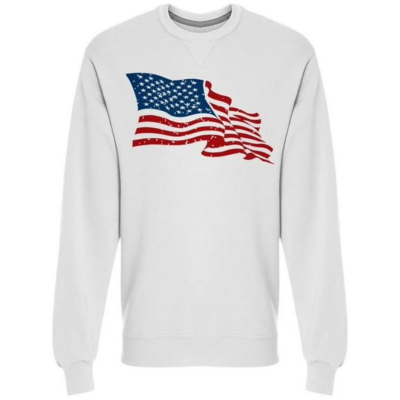 Usa Flag Is Waving Sweatshirt Men -Image by Shutterstock, Male Small