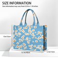 thumbnail image 3 of Large Capacity Tote Bag,Blue Daisy Flower Orange Centers Pattern Handbag Fashion Luxury Tote Bag,15.7"x13"x 5.1" Inches,Laptop Compatible, 3 of 6