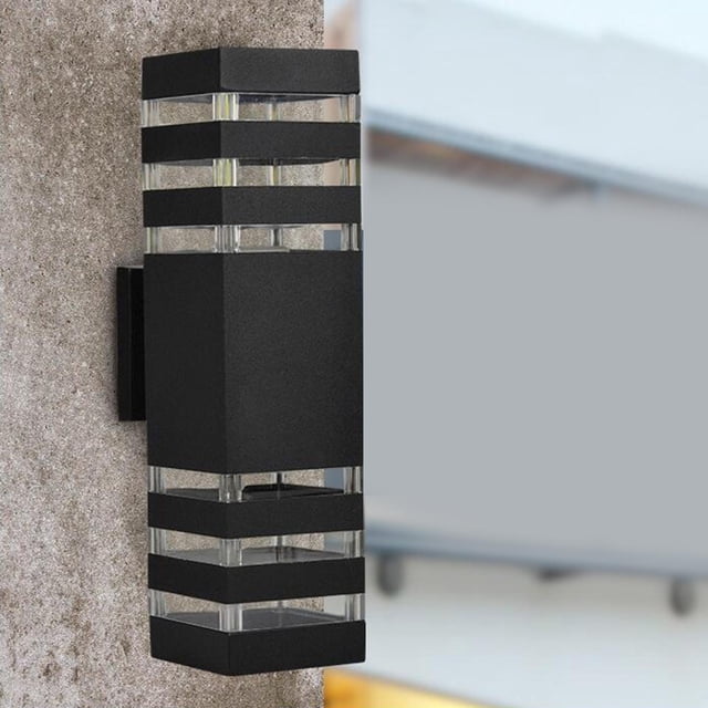 Moderno LED para exterior, aplique de pared hacia arriba y hacia abajo, enchufe E27, doble cabezal, accesorios de iluminación de pared exterior, luces Con almohadil impermeable Macarena Luz de pared