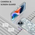 thumbnail image 5 of NIFFPD iPhone 14 Plus with Screen Protector + Camera Lens Protector, Bling Glitter Quicksand Sparkle Clear & Shockproof Protective Cover iPhone 14 Plus 6.7" Silver, 5 of 6