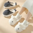 thumbnail image 4 of Cute Whale Cotton Slippers Female Couple Winter Couple Indoor Home Men's Winter Cartoon Warm Wool Soft Non-slip Slippers (A,40-41), 4 of 5