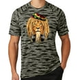 thumbnail image 1 of Mens Rasta Lion with Headphones Rastafarian Moisture-Wicking Camo Tee Shirt, Extra-Small Black, 1 of 5
