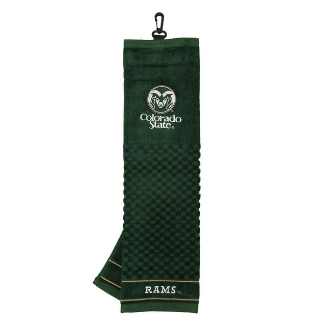 Team Golf NCAA Colorado State Rams Embroidered Golf Towel, Checkered Scrubber Design, Embroidered Logo