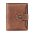 thumbnail image 1 of Cartera CLUCI pequeña de piel con bloqueo RFID, triple pliegue, marrón, 1 of 9