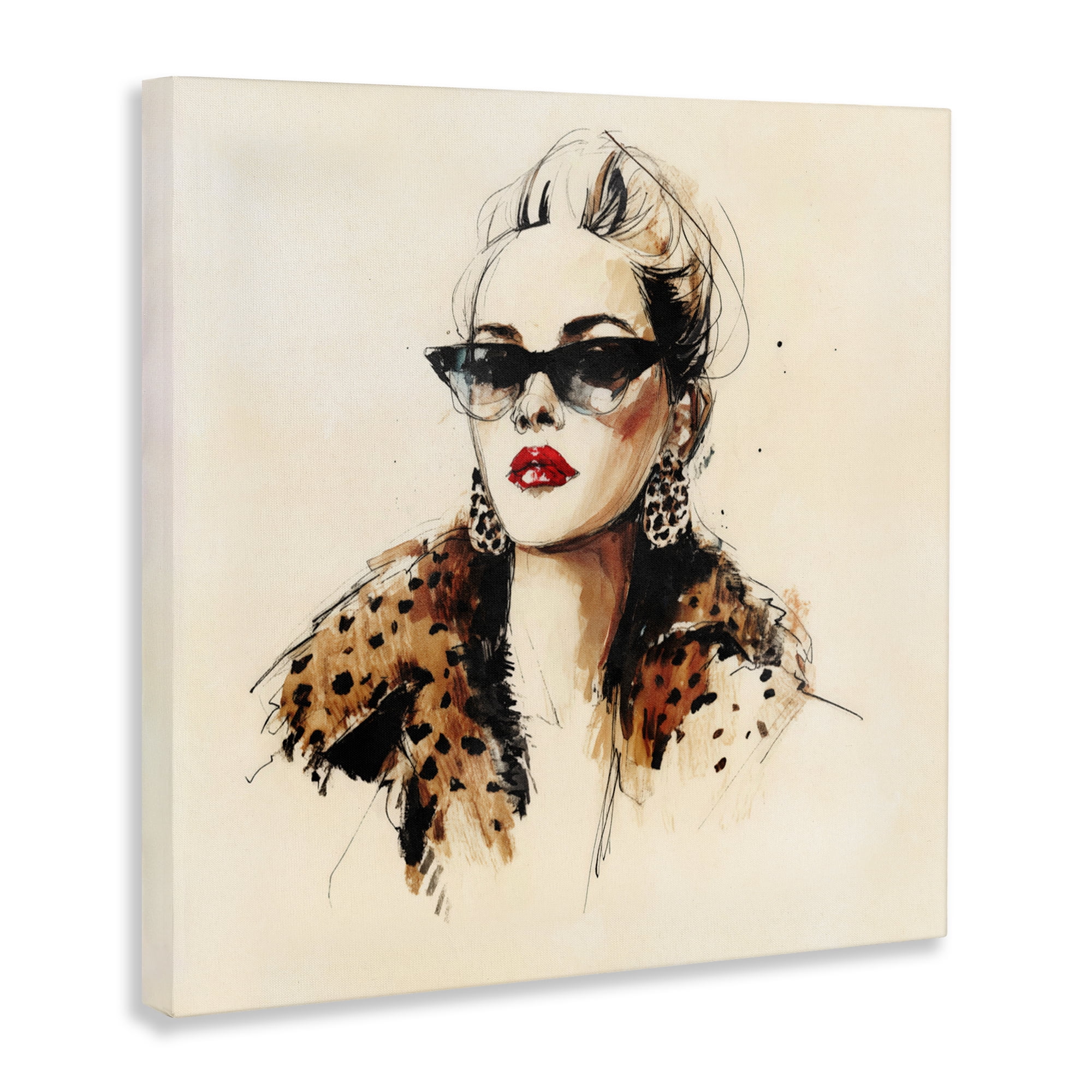 Stupell Industries Glam Leopard Sonata Portrait Canvas Wall Art, design by Svetlana Aleynikova