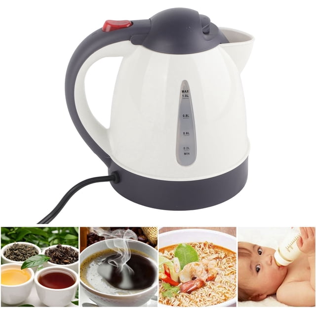 Electric Kettle, 1L Fast Boiling Water Heater for Coffee or Tea, with Water Level Gauge, Auto Shut Off, Boil Dry Protection, Indicator Light and Removable Filter Car Electric