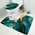 thumbnail image 2 of Green and Gold Marble Glitter Waves Pattern Bathroom Rugs Sets 3 Piece,Toilet Cover Set,Absorbent Non Slip Bathroom Mats Sets with U-Shaped Contour Rug Toilet Rug Set, 2 of 5