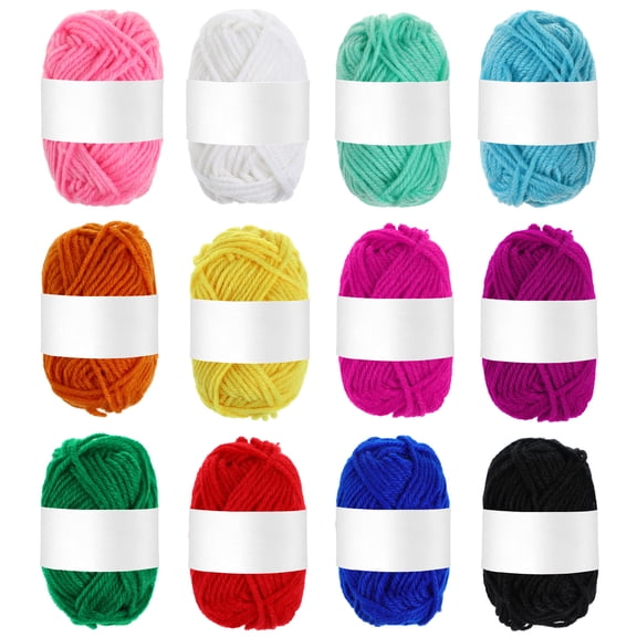 Multicolor Chunky Yarn for Knitting and Crocheting, Bulk 12 Pcs Soft Woven Yarn for Kids and Adults
