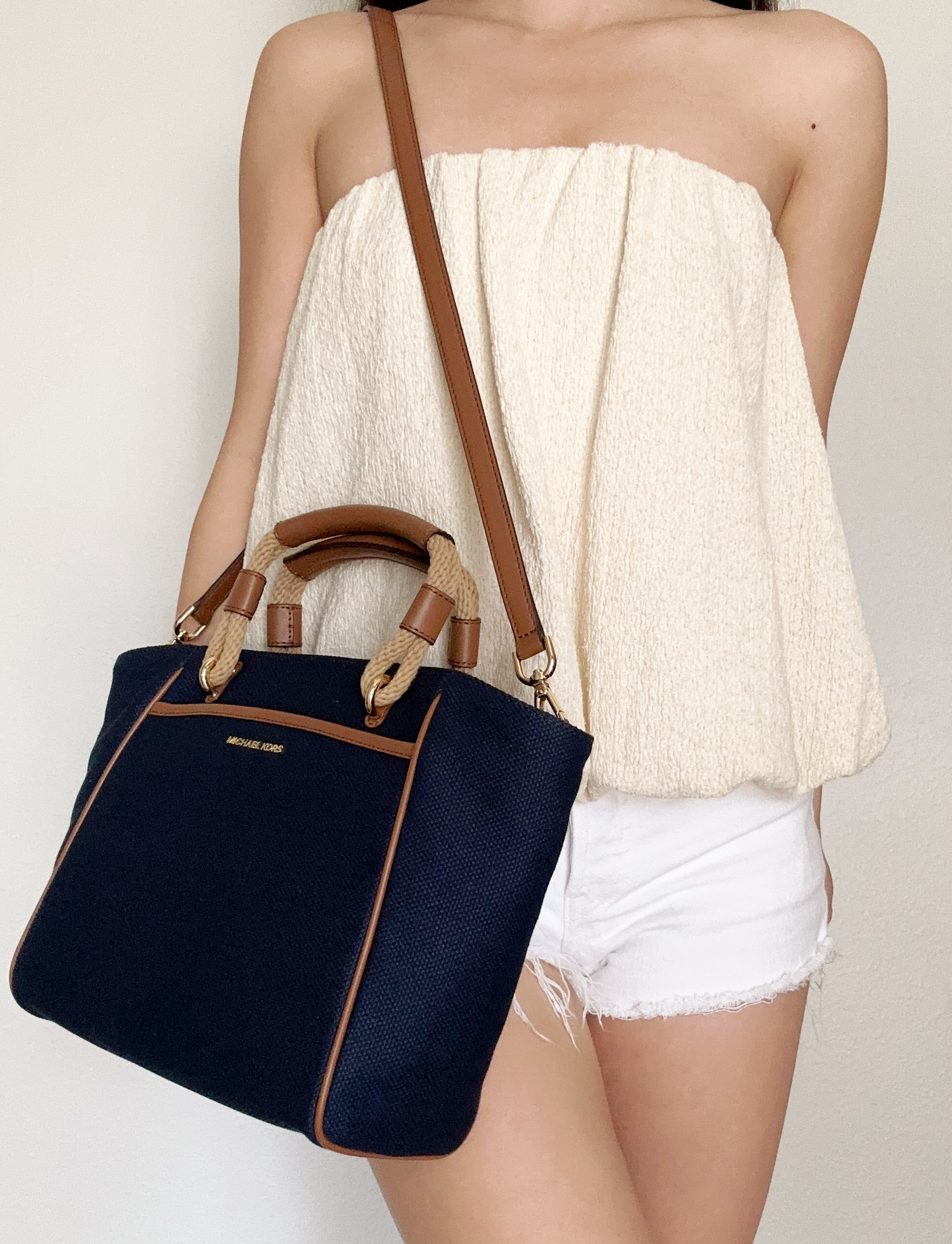 Bolso Michael Kors Mujer Bolso Cruzado Michael Kors Talia Mediano De Lona  De Algodón Azul Marino Multicolor Bolsos De Mujer