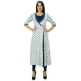 thumbnail image 1 of Bimba Womens Angrakha Style Cotton Kurta Designer Kurti Summer Party Day Clothing, 1 of 7