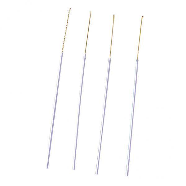 juego de eliminación para el oído yinane acero inoxidable 2x4 piezas set de cuatro limpiadores de cera con mango plateado y puntas doradas variadas (espiral, cucharilla, punta plana, gancho), longitud aprox. 6,9 pulgadas. Adecuado para higiene personal y viaje; a menudo se usan también para limpiar pequeñas cavidades de dispositivos electrónicos.