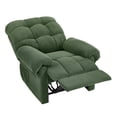thumbnail image 3 of QuzyAor 38.6" Overstuffed Manual Recliner Chair, Soft Fabric Lounge Chair with Padded Footrest & Ergonomic Support for Living Room Bedroom Home Theater, Green, 3 of 10