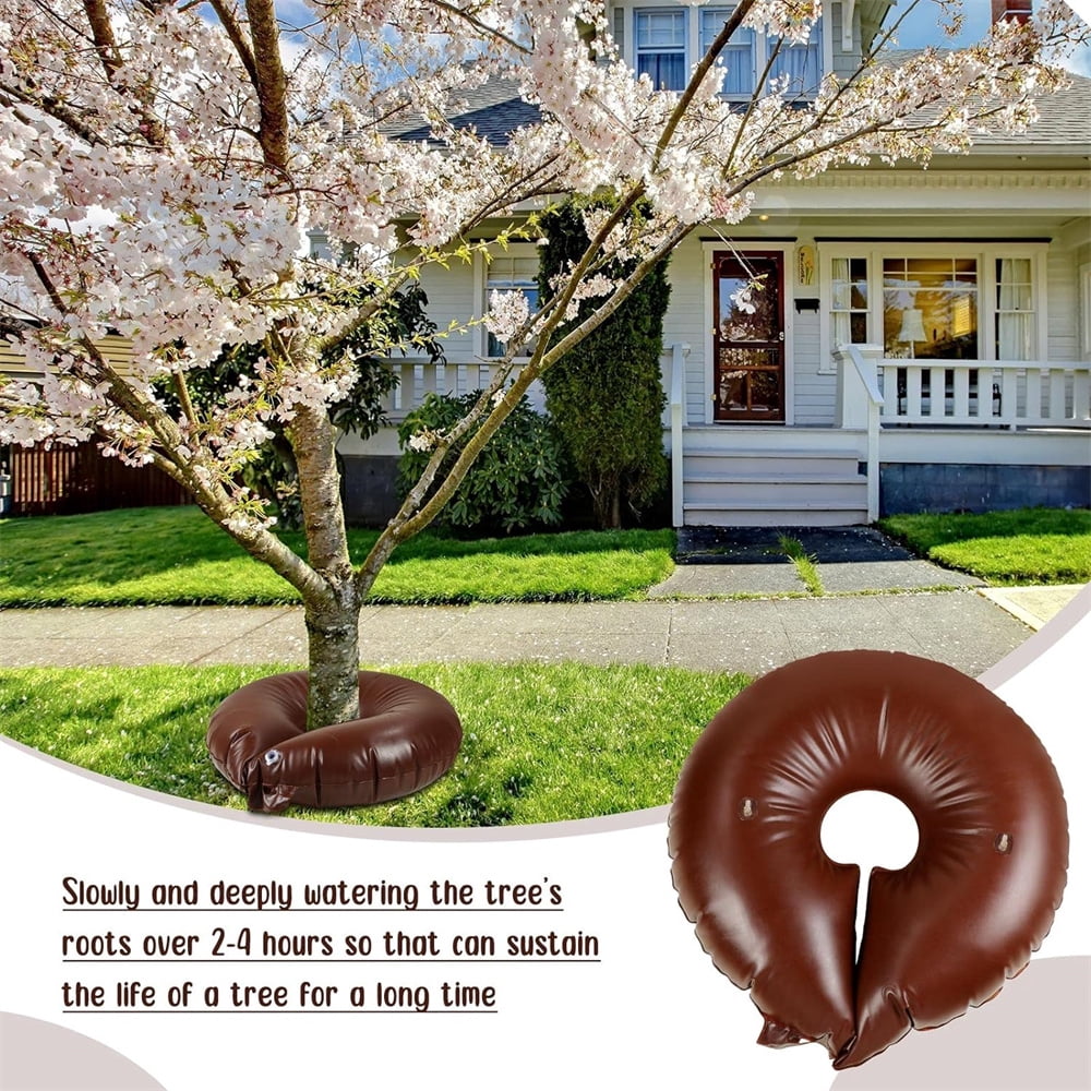 NOGIS Tree Watering Bags-10 Gallon Slow Release Tree Rings, Thicken Automatic Drip Tree Watering Irrigation System for Planted Small New Trees and Shrubs (Brown, 2 Pack)