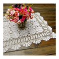 thumbnail image 2 of Laivigo Handmade Crochet Lace Rectangle Lucky Flower Table Cloth Runner Doilies Doily,White,20x39 Inch, 2 of 10