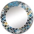 thumbnail image 2 of Designart "Abstracted Realms in Blue and Yellow III" Abstract Round Wall Mirror - Modern Oval Printed Decorative Oversized Mirror - Multiple Color Options, 2 of 4