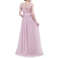 thumbnail image 2 of iEFiEL Women Embroidered Chiffon Bridesmaid Dress Full Length Evening Dress Formal Prom Ball Gowns Dusty Rose 16, 2 of 7