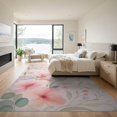 thumbnail image 3 of ODIKA 9'x12' Pink Soft Pastel Floral Elegance Washable Area Rug Chic Botanical Design with Delicate Blooms Low Pile, Flatwoven, for Great Room, Indoor Concept, Large Living, 3 of 7