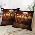thumbnail image 3 of LALILO Throw Pillow Covers Wooden Front Wood Bar Restaurant Light Cushion Cover 18" x 18", 2 Pack, 3 of 6