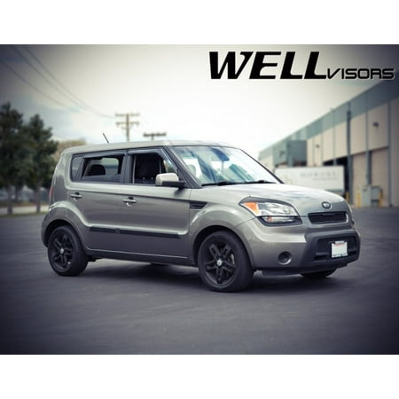 Wellvisors Replacement For 2010 2013 Kia Soul Clip On Black Trim Side Window Visors Rain Guards 3 847ka008