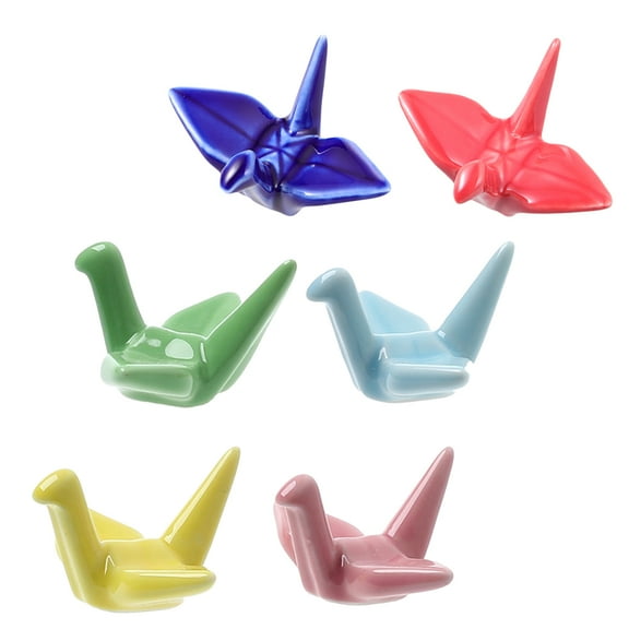 6 Pcs Hashi Rest Origami Cranes Dinner Decor Chopstick Restaurant Tableware