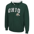 thumbnail image 2 of Men's Colosseum Green Ohio Bobcats Arch & Logo 3.0 Full-Zip Hoodie, 2 of 3