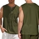 thumbnail image 4 of SAYOO Chaleco informal para hombre, sudadera holgada con cuello en V sin mangas de color sólido para correr/hacer ejercicio SAYOO S M L XL XXL XXXL XXXXL, 4 of 5