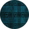thumbnail image 1 of Ahgly Company Indoor Round Abstract Light Blue Modern Area Rugs, 5' Round, 1 of 4