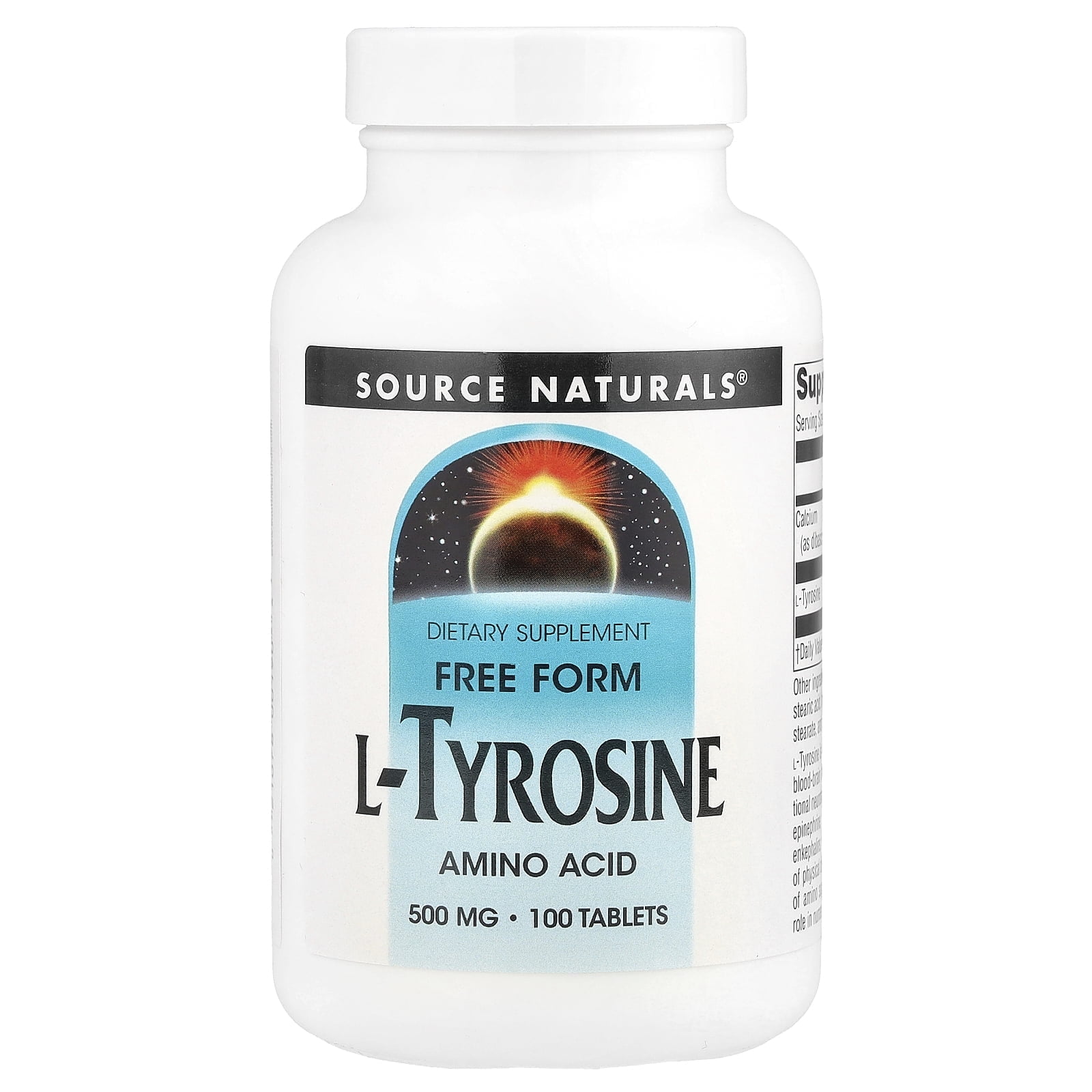 Source Naturals L-Tyrosine, 500 mg, 100 Tablets