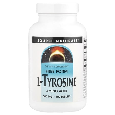 L-Tyrosine 500 Mg Free Form Amino Acid Dietary Supplement Tablets, 100 Ea