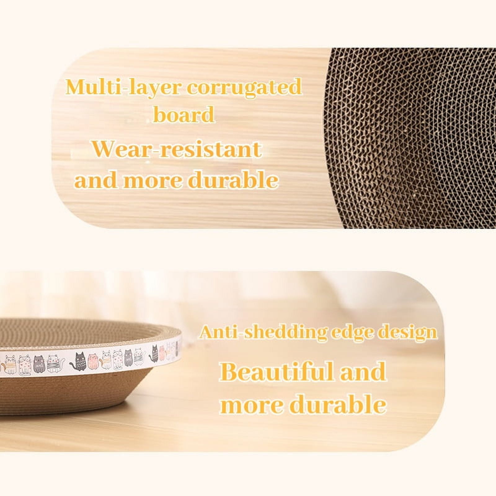 Corrugated Cat Scratching Post with Catnip Wear-resistant and Scratch-resistant Cat Bed Scratcher Sofa Protector Cats Furniture