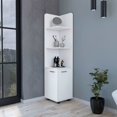 thumbnail image 3 of Wooden Cabinets, Klay 2-Door 4-Shelf Tall Storage Cabinet White, White Living Room Cabinets,Mdf Cabinets With Doors, Furniture Primary Living Space Cabinets, 3 of 8