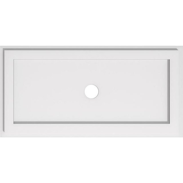 Ekena Millwork CMP26X13RE-02000 2 in. ID x 9 in. Rectangle Architectural Grade PVC Contemporary Ceiling Medallion