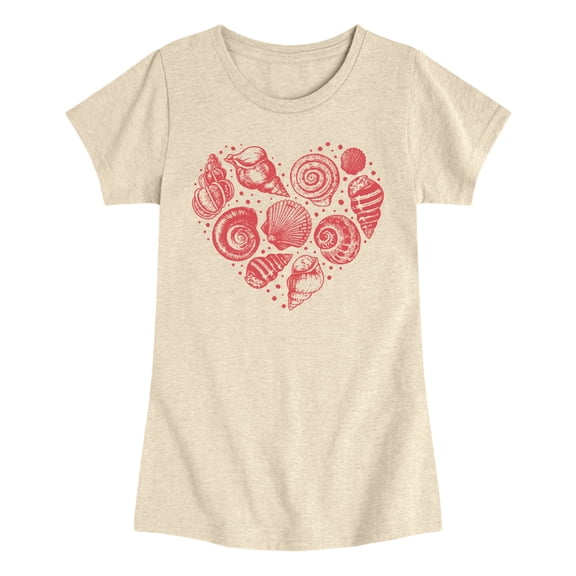 Instant Message - Seashell Heart - Youth Girls Fitted Short Sleeve T-Shirt