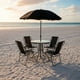 thumbnail image 5 of Ilios Innova | Comedor de Exterior Jardín 6 Piezas Mesa Vidrio Templado 4 Sillas Plegables Textileno y Sombrilla Resistente Set Muebles Color Negro, 5 of 9