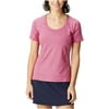 Fila Women's Pickleball Solid Short Sleeve Performance Shirt Top Pink Heather, Small